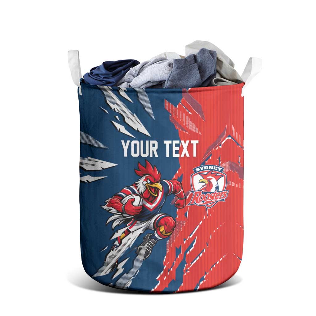 Personalized Sydney Roosters Laundry Basket Dynamic Lightning Mascot Rugby Australia