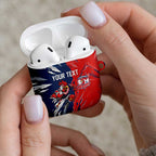 Personalized Sydney Roosters AirPods Case Dynamic Lightning Mascot Rugby Australia