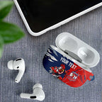 Personalized Sydney Roosters AirPods Case Dynamic Lightning Mascot Rugby Australia