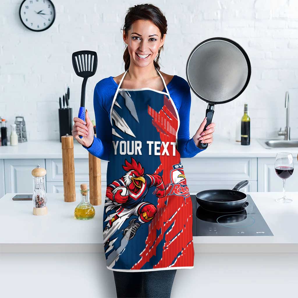 Personalized Sydney Roosters Apron Dynamic Lightning Mascot Rugby Australia
