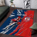Personalized Sydney Roosters Area Rug Dynamic Lightning Mascot Rugby Australia