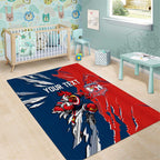 Personalized Sydney Roosters Area Rug Dynamic Lightning Mascot Rugby Australia