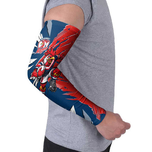 Personalized Sydney Roosters Arm Sleeves Dynamic Lightning Mascot Rugby Australia
