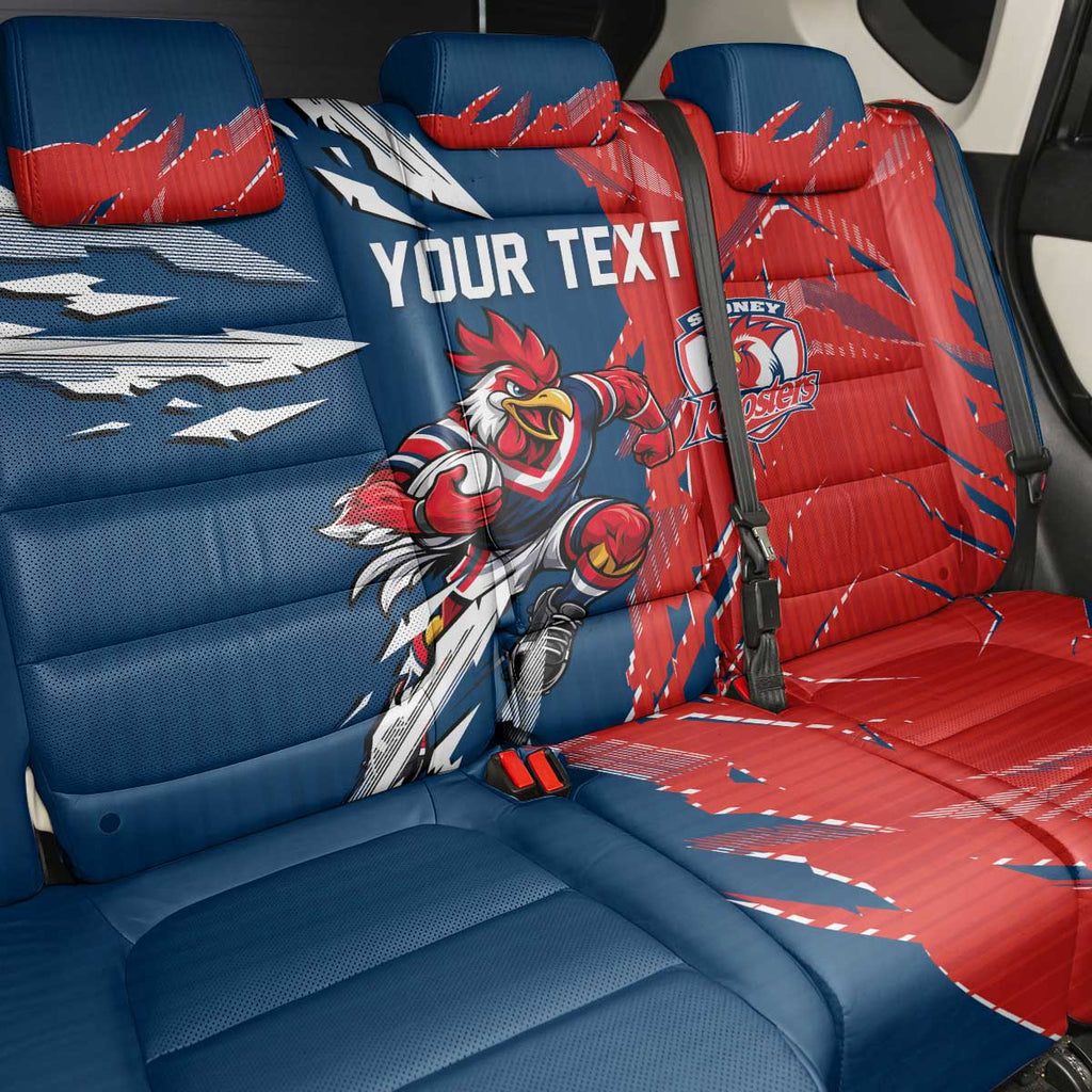 Personalized Sydney Roosters Back Car Seat Cover Dynamic Lightning Mascot Rugby Australia