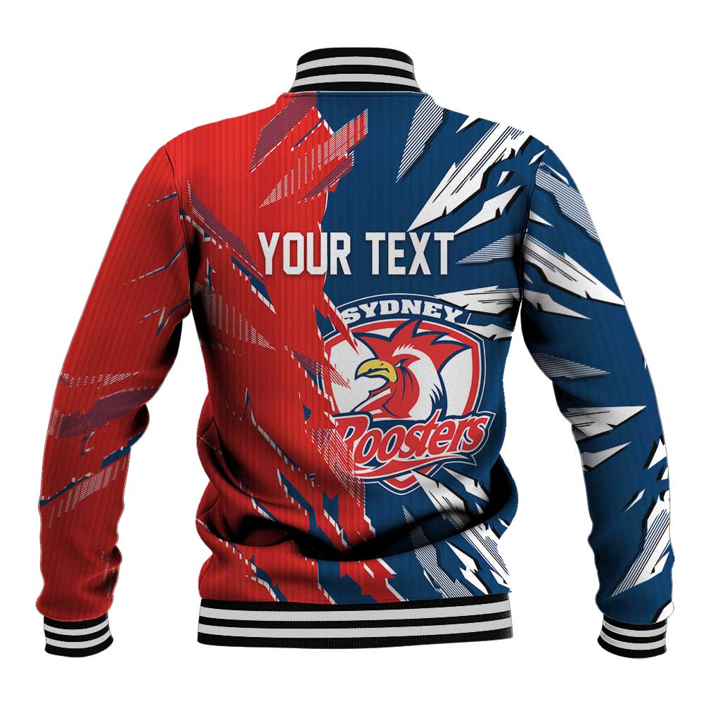 Personalized Sydney Roosters Baseball Jacket Dynamic Lightning Mascot Rugby Australia