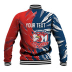 Personalized Sydney Roosters Baseball Jacket Dynamic Lightning Mascot Rugby Australia