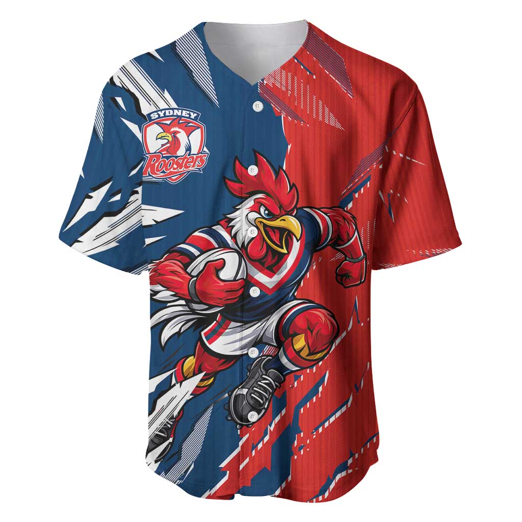 Personalized Sydney Roosters Baseball Jersey Dynamic Lightning Mascot Rugby Australia