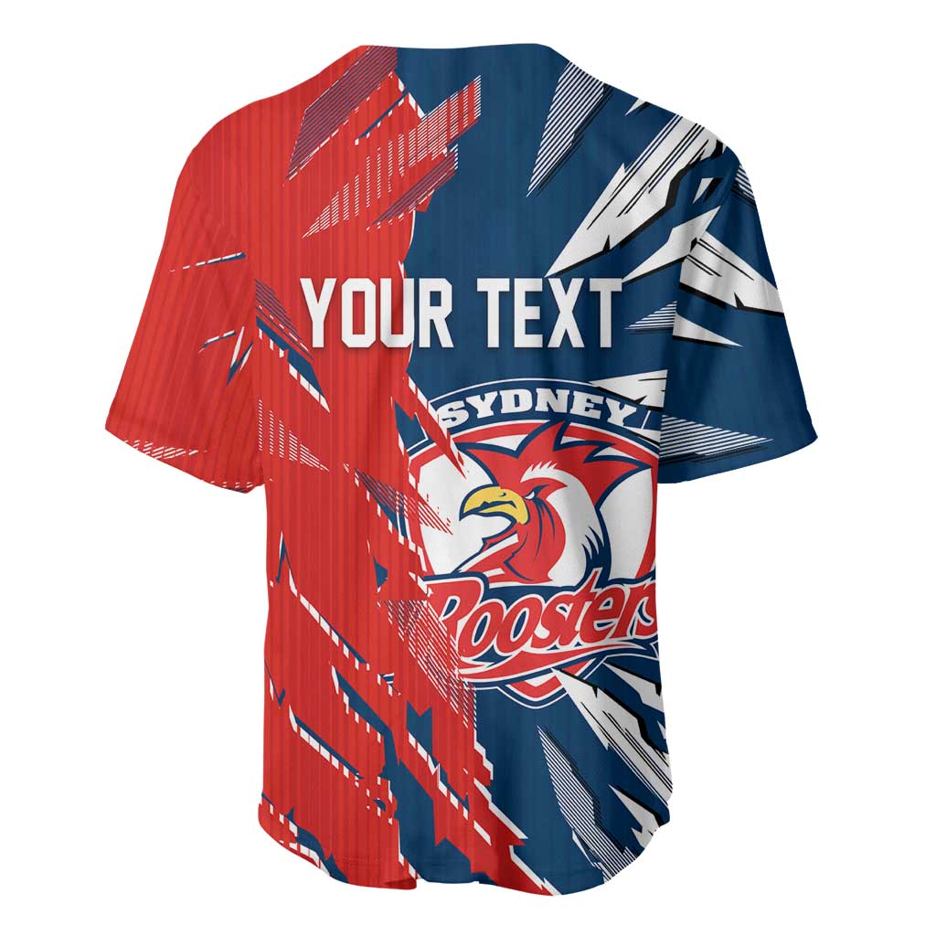 Personalized Sydney Roosters Baseball Jersey Dynamic Lightning Mascot Rugby Australia