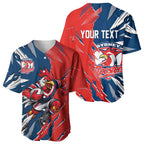 Personalized Sydney Roosters Baseball Jersey Dynamic Lightning Mascot Rugby Australia