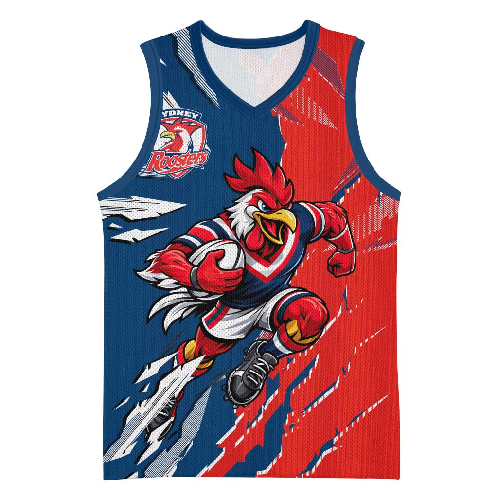 Personalized Sydney Roosters Basketball Jersey Dynamic Lightning Mascot Rugby Australia
