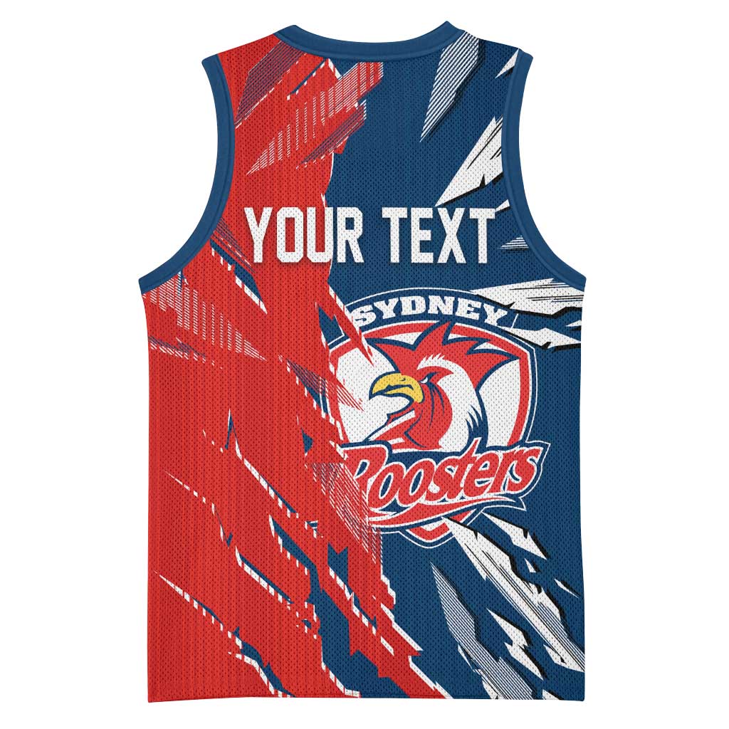 Personalized Sydney Roosters Basketball Jersey Dynamic Lightning Mascot Rugby Australia