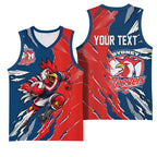 Personalized Sydney Roosters Basketball Jersey Dynamic Lightning Mascot Rugby Australia