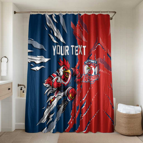 Personalized Sydney Roosters Bathroom Set Dynamic Lightning Mascot Rugby Australia