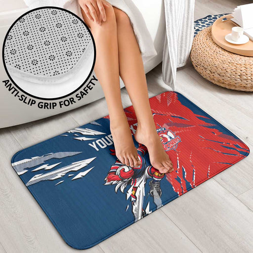 Personalized Sydney Roosters Bathroom Set Dynamic Lightning Mascot Rugby Australia