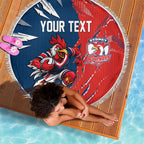 Personalized Sydney Roosters Beach Blanket Dynamic Lightning Mascot Rugby Australia