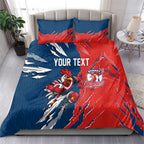 Personalized Sydney Roosters Bedding Set Dynamic Lightning Mascot Rugby Australia