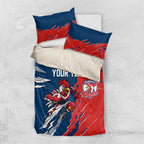 Personalized Sydney Roosters Bedding Set Dynamic Lightning Mascot Rugby Australia