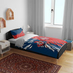 Personalized Sydney Roosters Bedding Set Dynamic Lightning Mascot Rugby Australia
