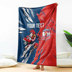 Personalized Sydney Roosters Blanket Dynamic Lightning Mascot Rugby Australia
