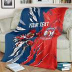 Personalized Sydney Roosters Blanket Dynamic Lightning Mascot Rugby Australia