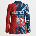 Personalized Sydney Roosters Blazer Dynamic Lightning Mascot Rugby Australia