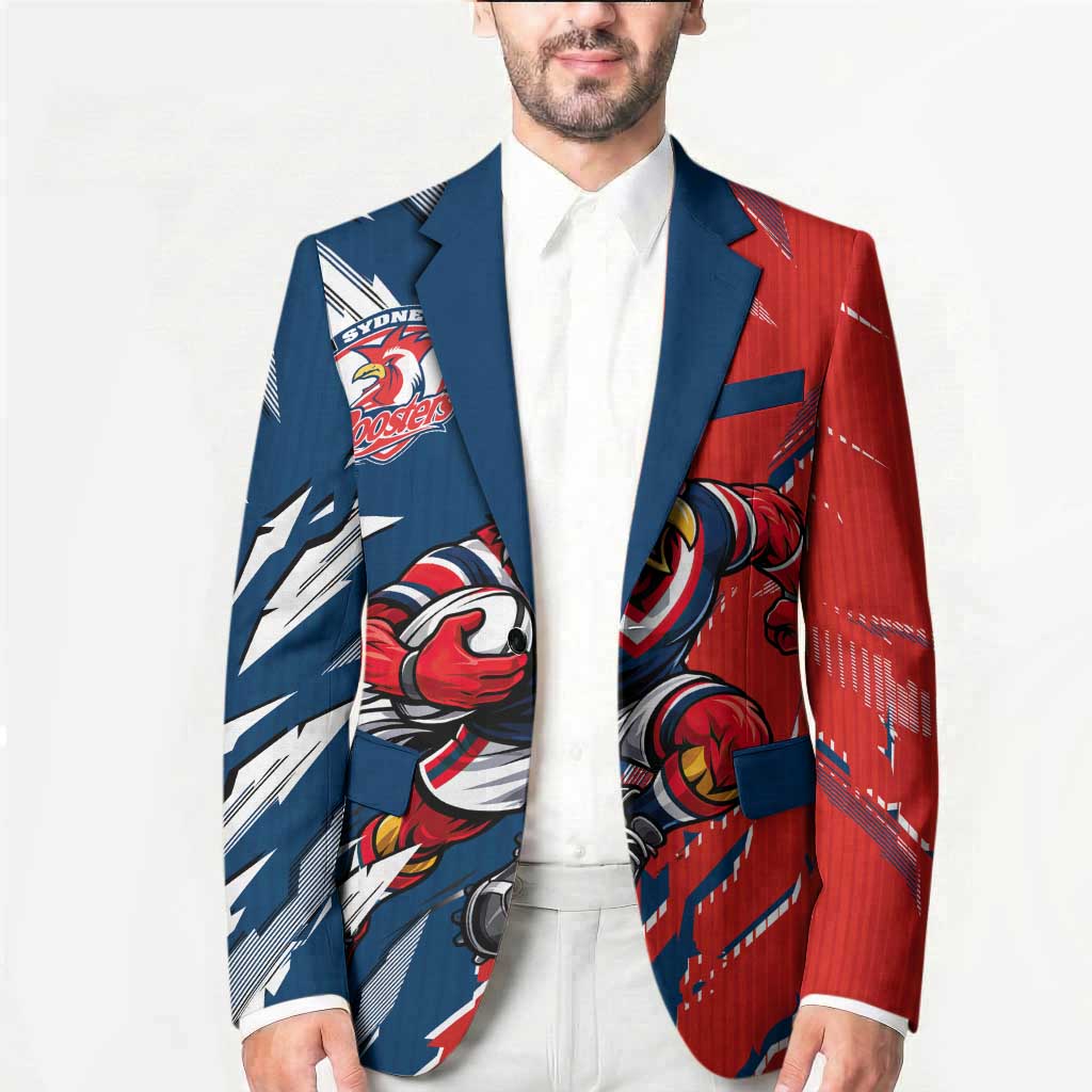 Personalized Sydney Roosters Blazer Dynamic Lightning Mascot Rugby Australia