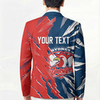 Personalized Sydney Roosters Blazer Dynamic Lightning Mascot Rugby Australia
