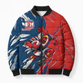 Personalized Sydney Roosters Bomber Puffer Jacket Dynamic Lightning Mascot Rugby Australia