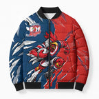 Personalized Sydney Roosters Bomber Puffer Jacket Dynamic Lightning Mascot Rugby Australia