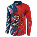 Personalized Sydney Roosters Button Sweatshirt Dynamic Lightning Mascot Rugby Australia