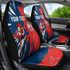 Personalized Sydney Roosters Car Seat Cover Dynamic Lightning Mascot Rugby Australia