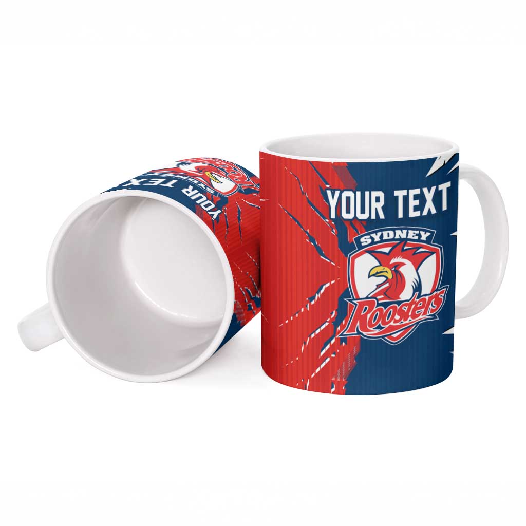 Personalized Sydney Roosters Ceramic Mug Dynamic Lightning Mascot Rugby Australia