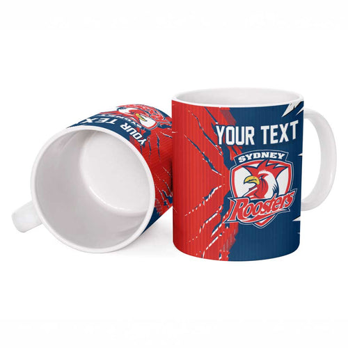 Personalized Sydney Roosters Ceramic Mug Dynamic Lightning Mascot Rugby Australia