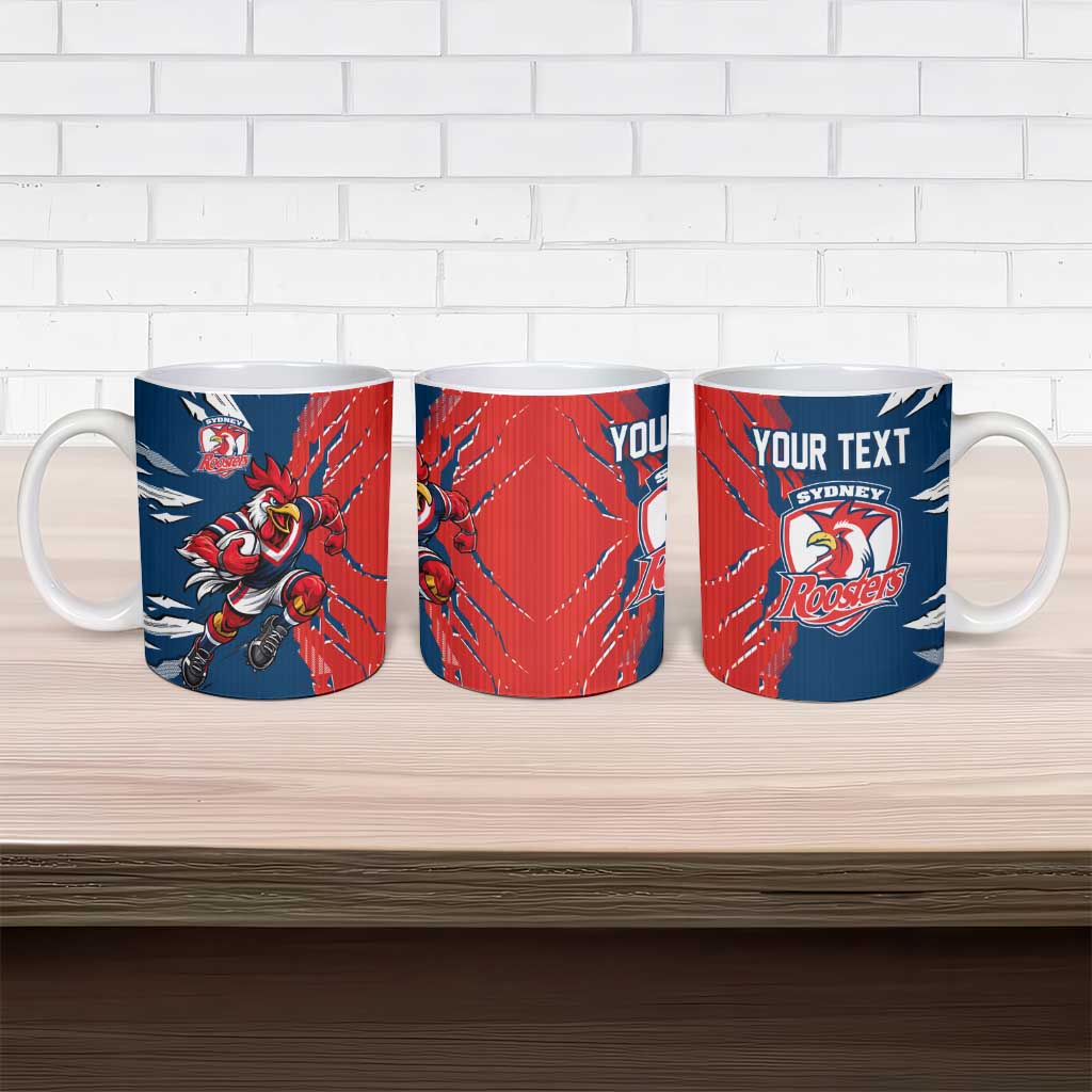 Personalized Sydney Roosters Ceramic Mug Dynamic Lightning Mascot Rugby Australia