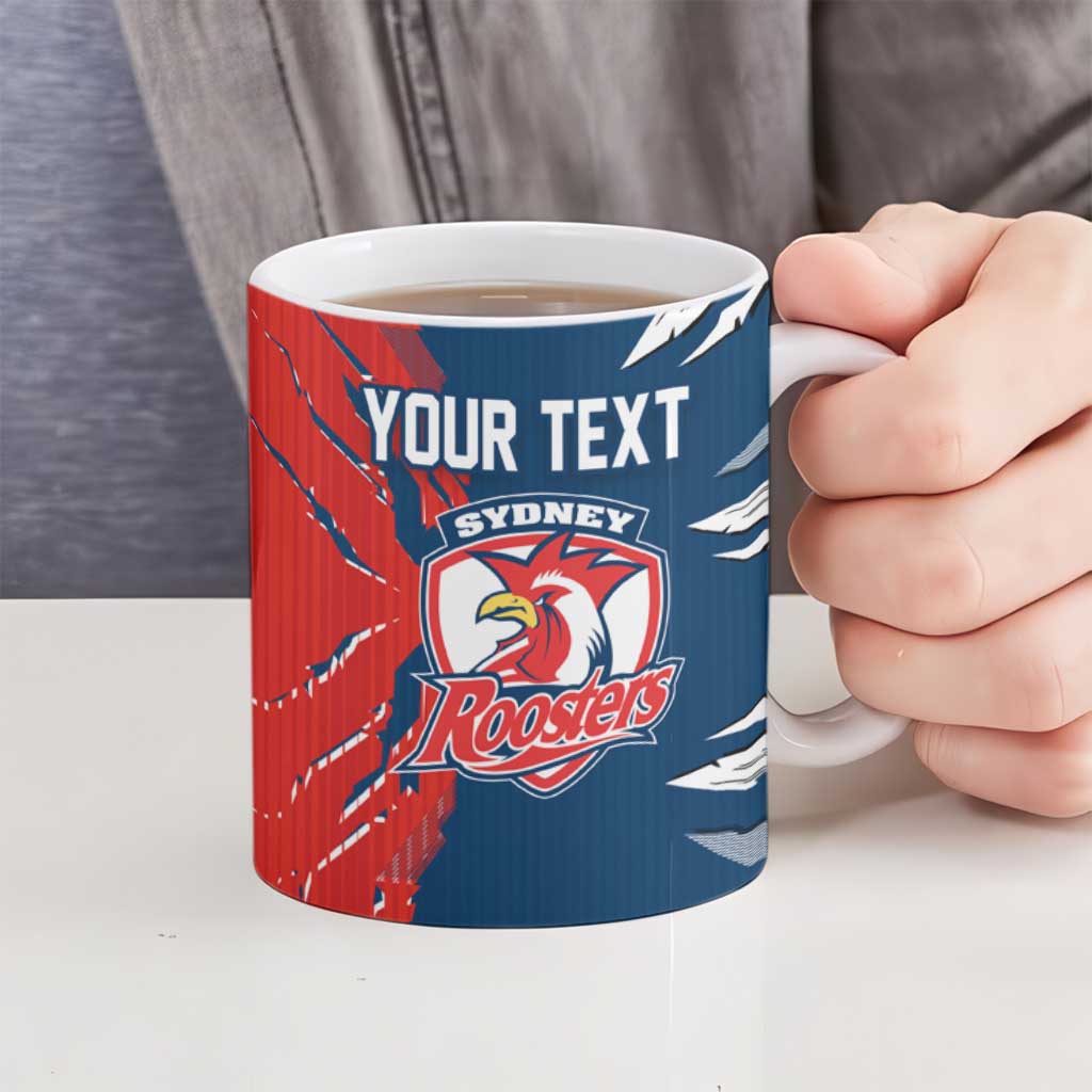 Personalized Sydney Roosters Ceramic Mug Dynamic Lightning Mascot Rugby Australia