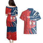 Personalized Sydney Roosters Couples Matching Puletasi and Hawaiian Shirt Dynamic Lightning Mascot Rugby Australia
