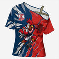 Personalized Sydney Roosters Cross Shoulder Shirt Dynamic Lightning Mascot Rugby Australia