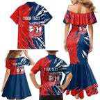 Personalized Sydney Roosters Family Matching Mermaid Dress and Hawaiian Shirt Dynamic Lightning Mascot Rugby Australia