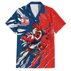 Personalized Sydney Roosters Family Matching Off Shoulder Short Dress and Hawaiian Shirt Dynamic Lightning Mascot Rugby Australia
