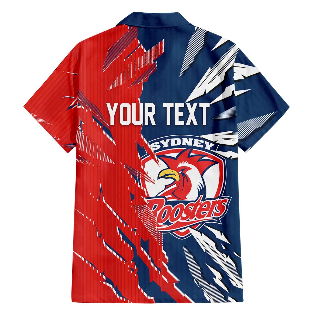 Personalized Sydney Roosters Family Matching Off Shoulder Short Dress and Hawaiian Shirt Dynamic Lightning Mascot Rugby Australia