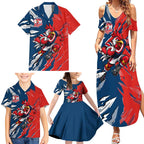 Personalized Sydney Roosters Family Matching Summer Maxi Dress and Hawaiian Shirt Dynamic Lightning Mascot Rugby Australia