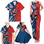 Personalized Sydney Roosters Family Matching Tank Maxi Dress and Hawaiian Shirt Dynamic Lightning Mascot Rugby Australia