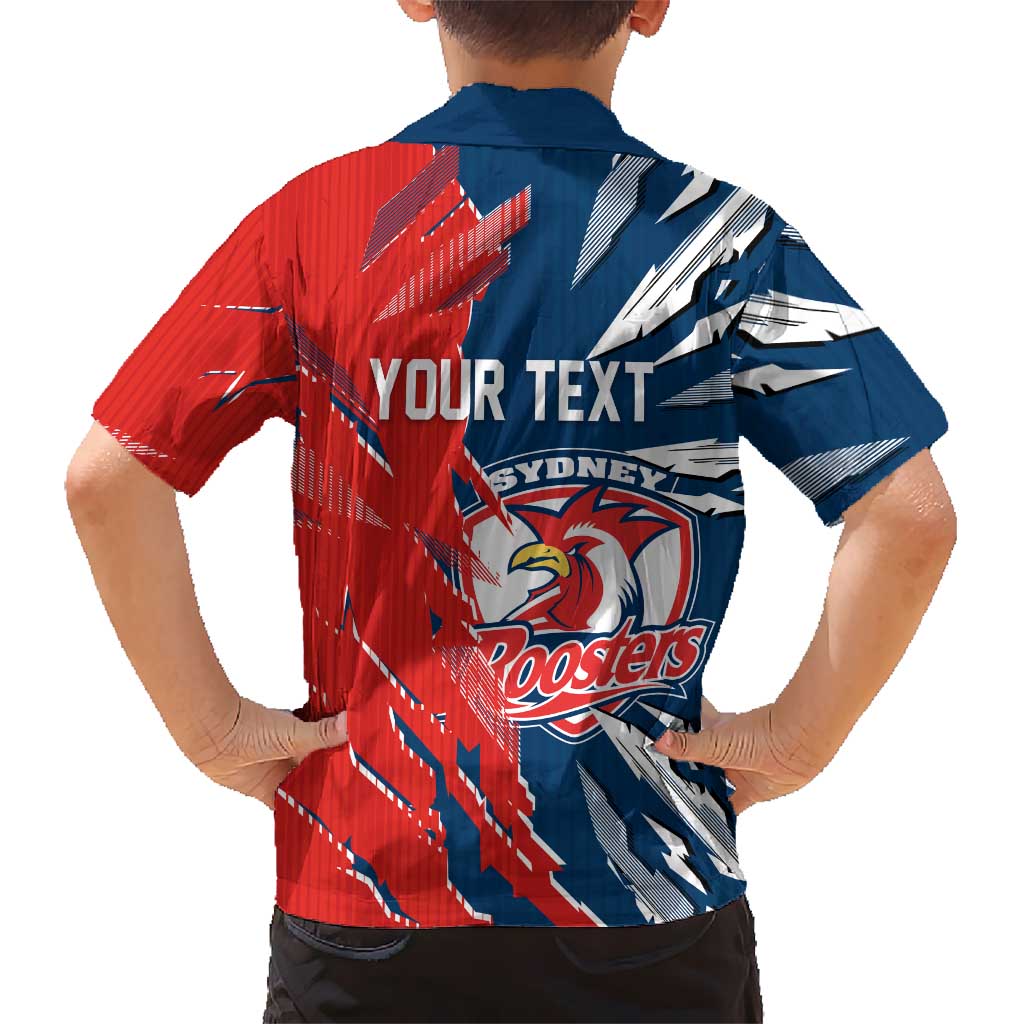 Personalized Sydney Roosters Family Matching Tank Maxi Dress and Hawaiian Shirt Dynamic Lightning Mascot Rugby Australia