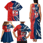 Personalized Sydney Roosters Family Matching Tank Maxi Dress and Hawaiian Shirt Dynamic Lightning Mascot Rugby Australia