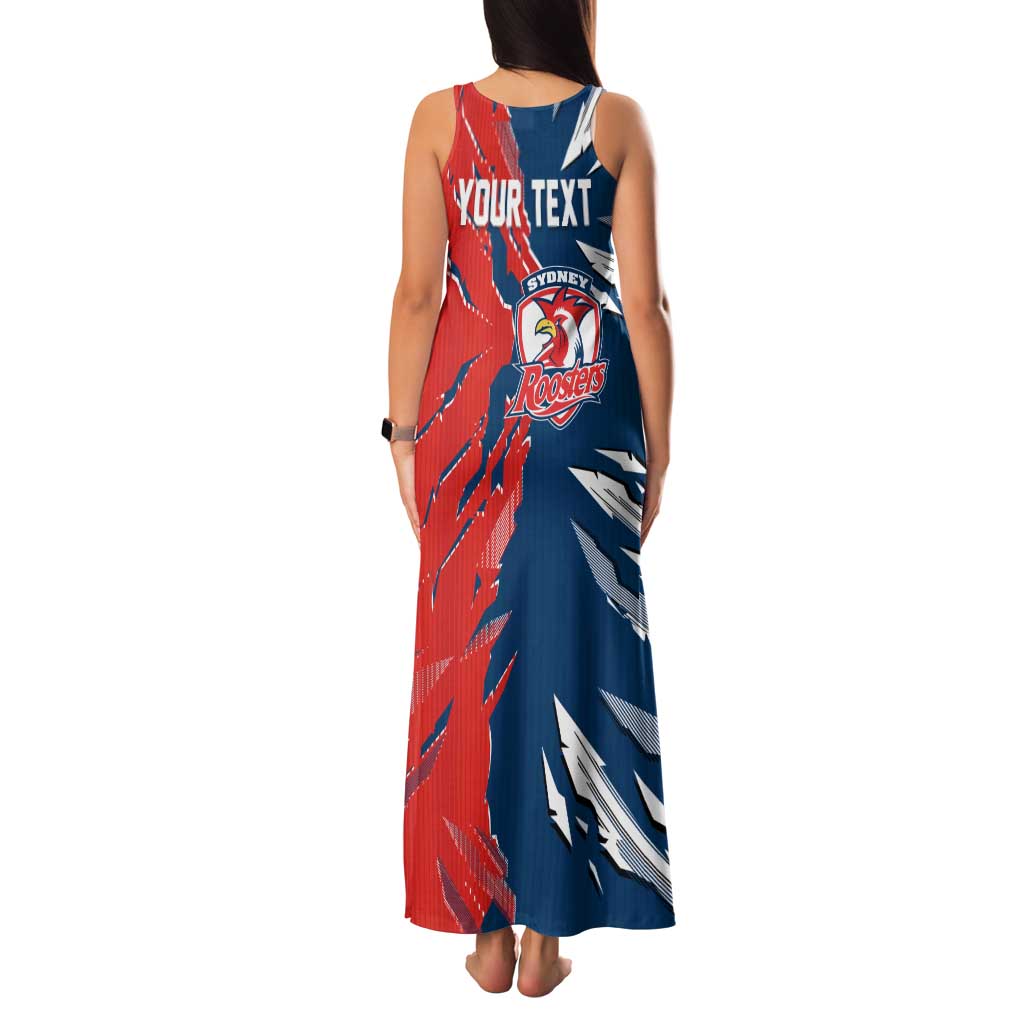Personalized Sydney Roosters Family Matching Tank Maxi Dress and Hawaiian Shirt Dynamic Lightning Mascot Rugby Australia