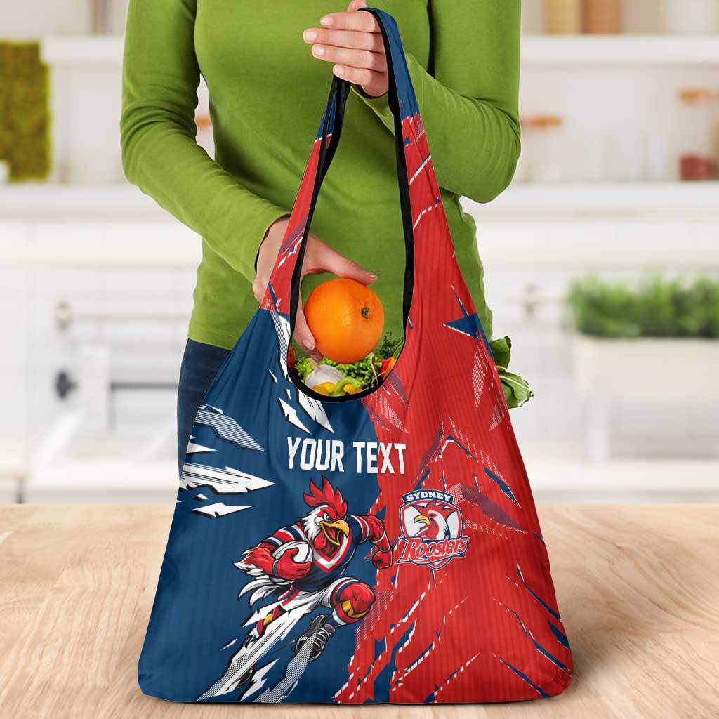 Personalized Sydney Roosters Grocery Bag Dynamic Lightning Mascot Rugby Australia