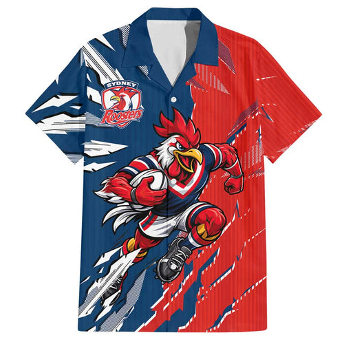Personalized Sydney Roosters Hawaiian Shirt Dynamic Lightning Mascot Rugby Australia