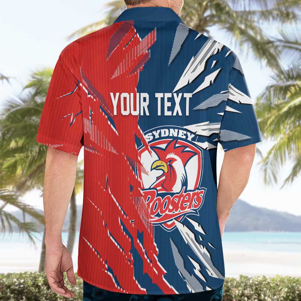 Personalized Sydney Roosters Hawaiian Shirt Dynamic Lightning Mascot Rugby Australia