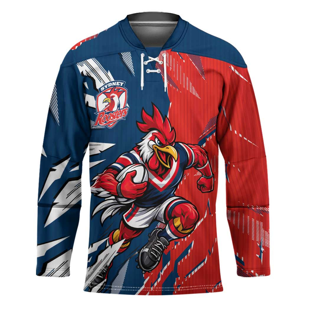 Personalized Sydney Roosters Hockey Jersey Dynamic Lightning Mascot Rugby Australia