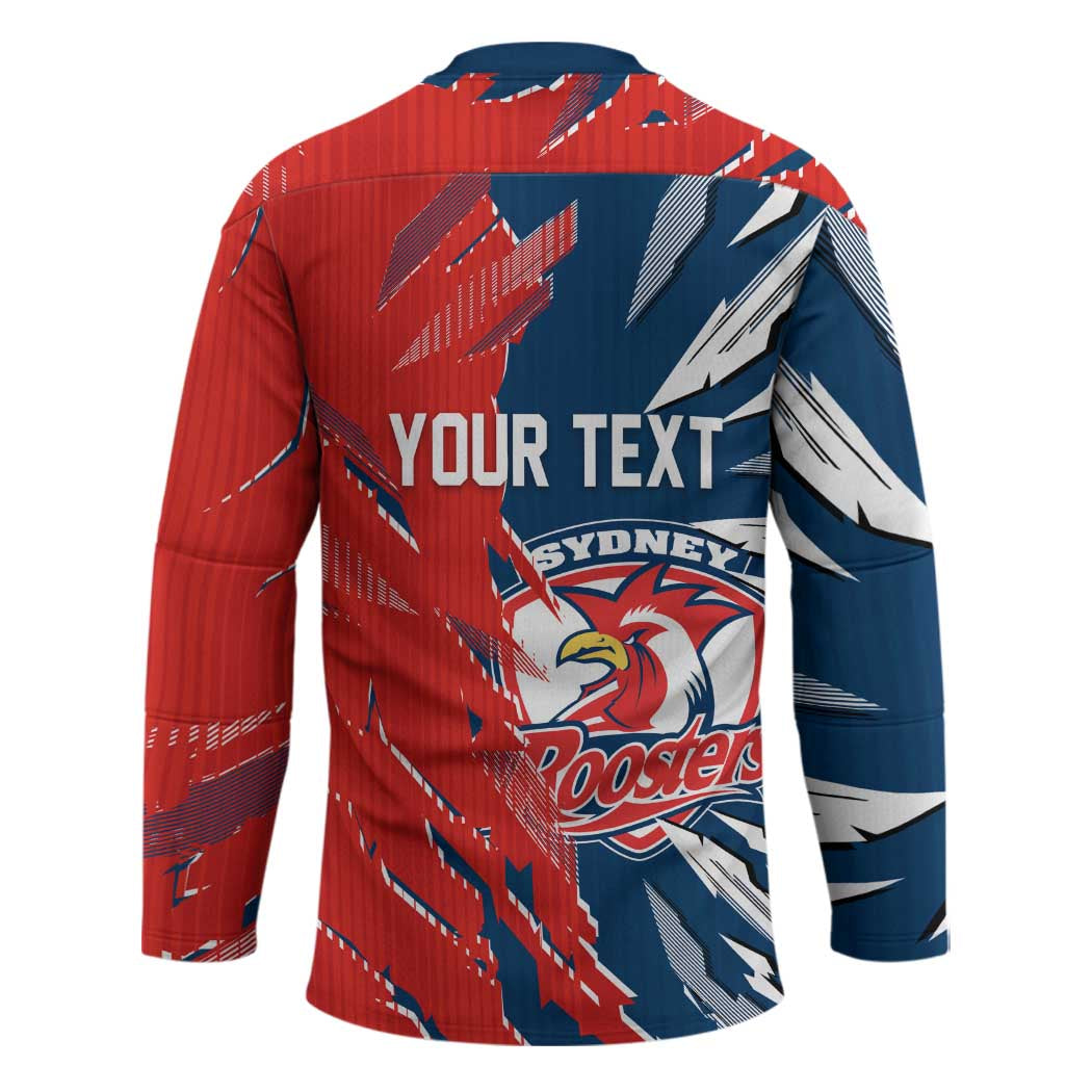 Personalized Sydney Roosters Hockey Jersey Dynamic Lightning Mascot Rugby Australia